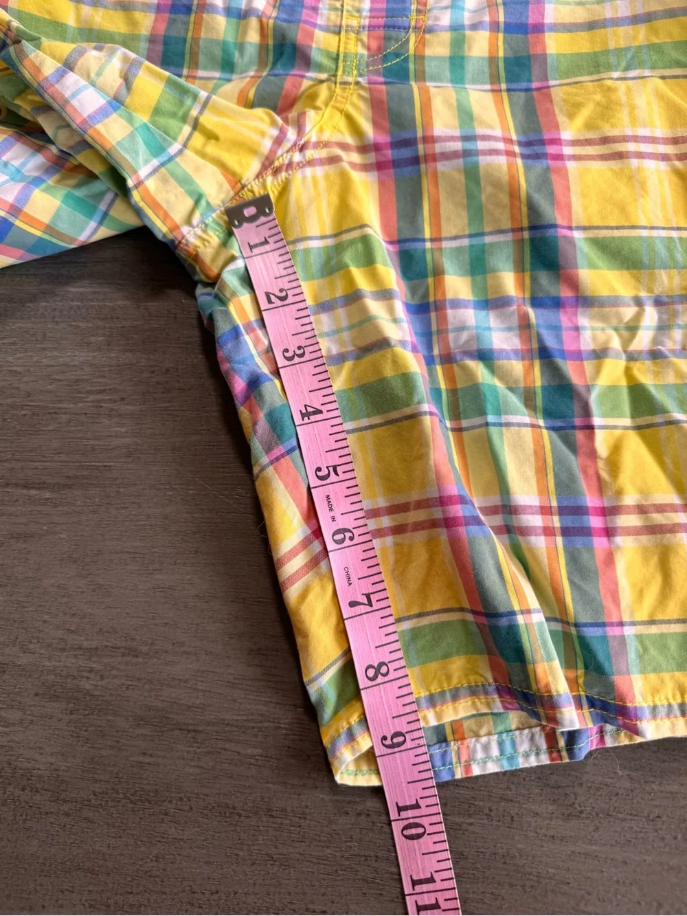 Y2K Ralph Lauren Vintage Colorful Plaid Boys Kids Swimsuit Trunks M
